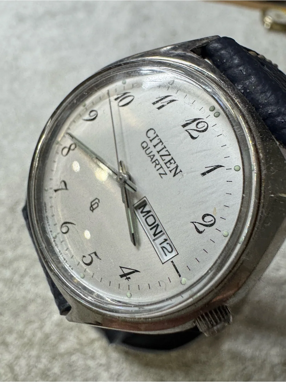 Citizen Silver Dial Watch with Black Strap